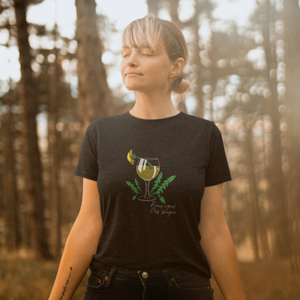 Juodi UNISEX marškinėliai "Pienių vynas"