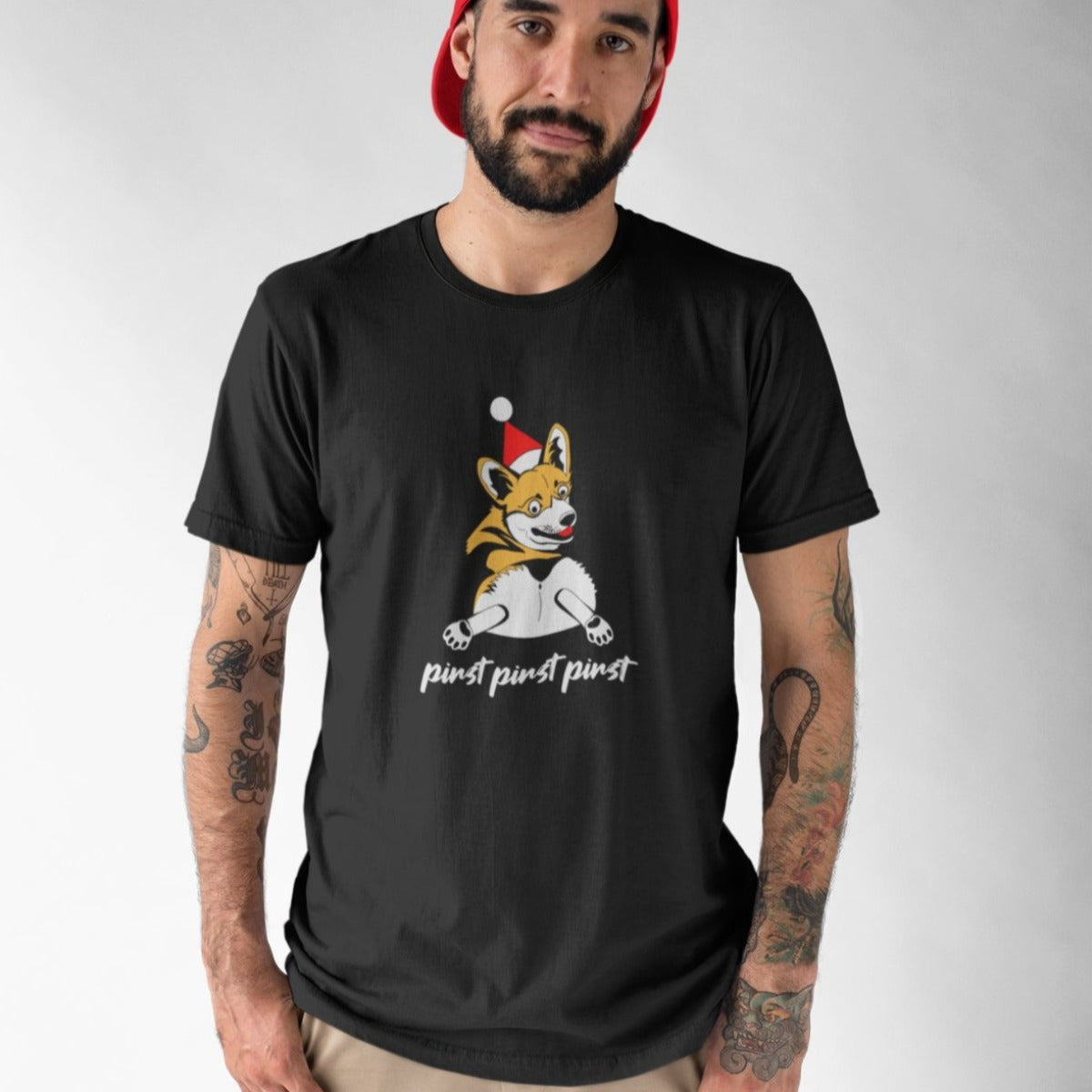Juodi UNISEX kalėdiniai marškinėliai "Pirst pirst pirst"