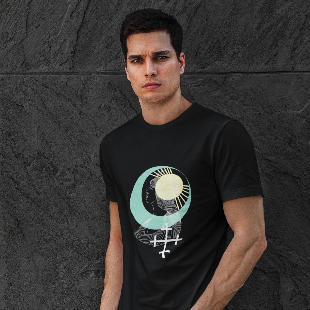 Juodi UNISEX marškinėliai "Žemyna"