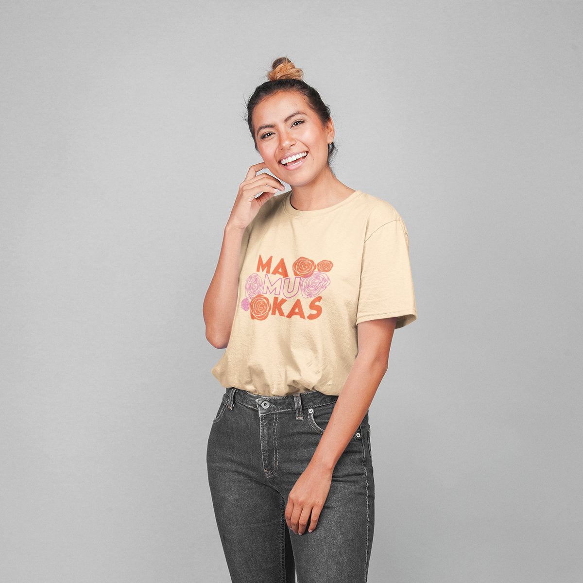 Kreminiai UNISEX marškinėliai "Mamukas“