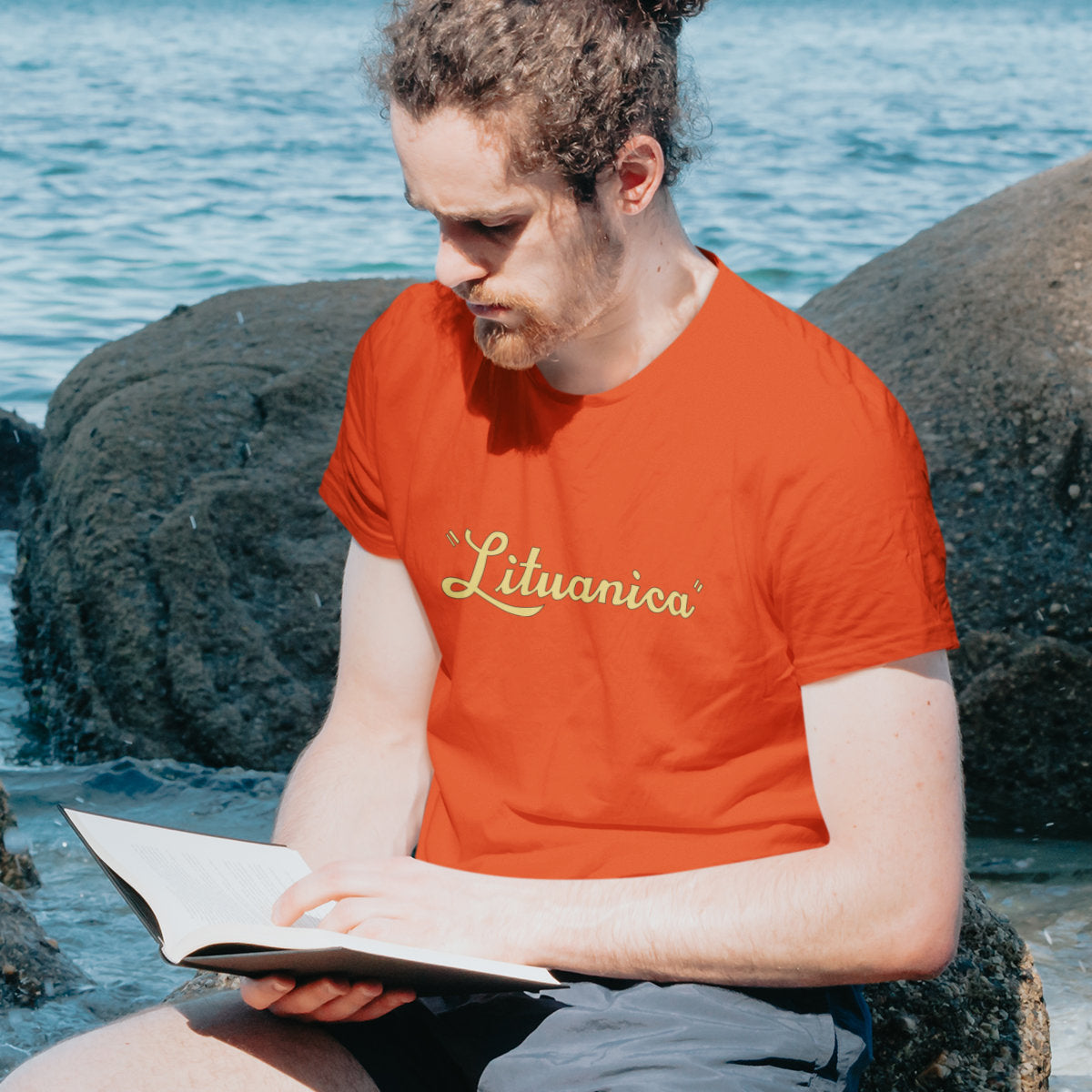 Oranžiniai UNISEX marškinėliai "Lituanica“