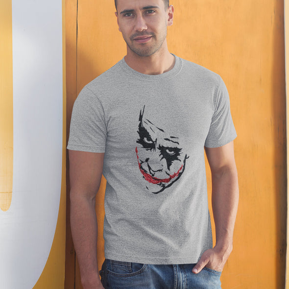 Pilki melanžiniai UNISEX marškinėliai "Džokeris“