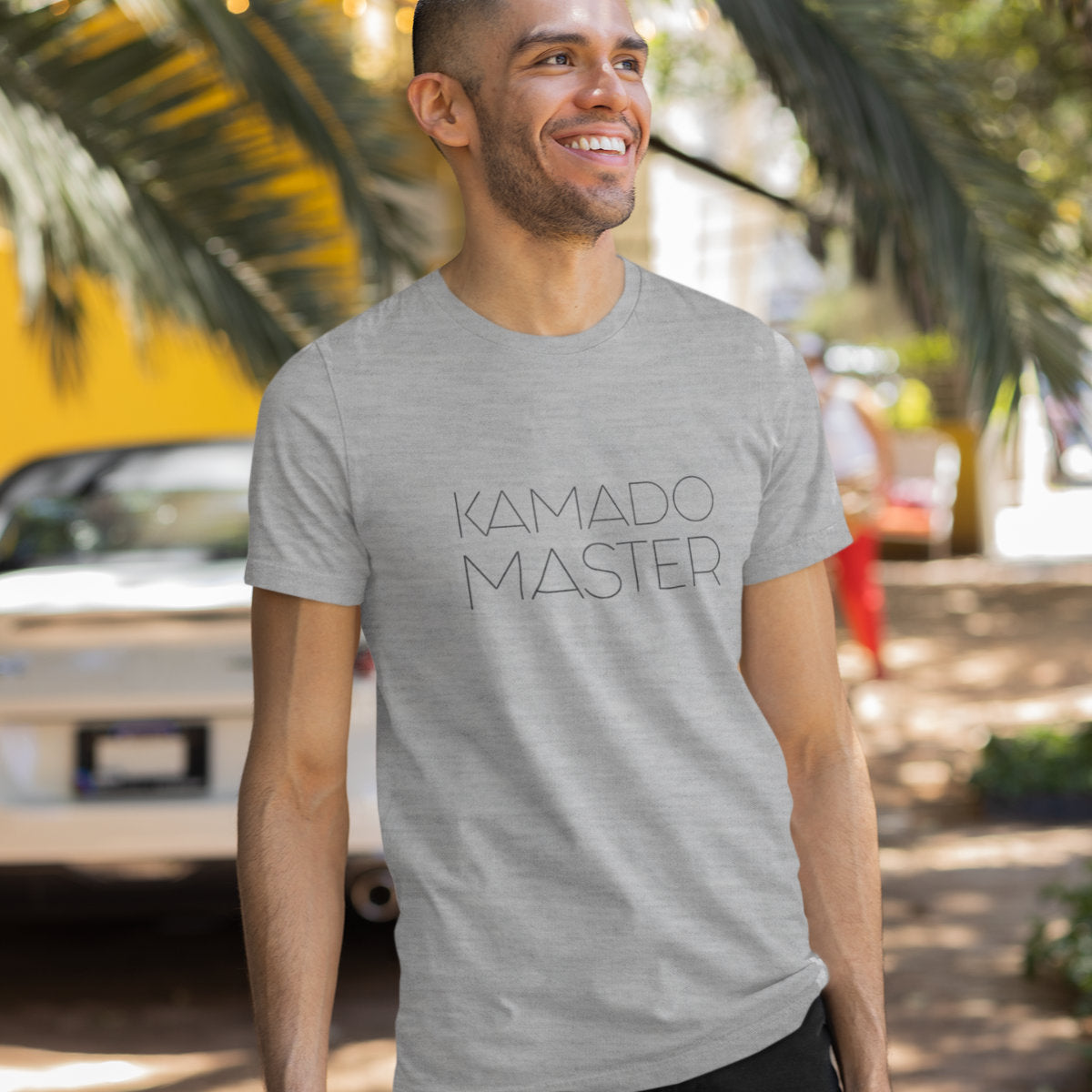 Pilki melanžiniai UNISEX marškinėliai "Kamado master"