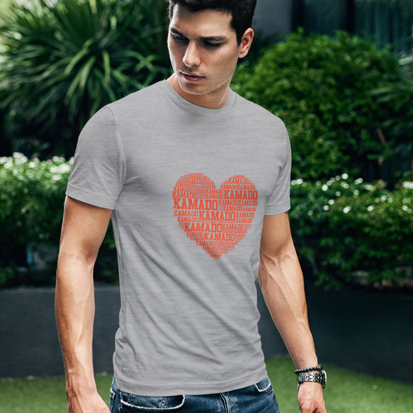 Pilki melanžiniai UNISEX marškinėliai "Kamado meilė"