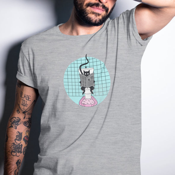 Pilki melanžiniai UNISEX marškinėliai "Laikas sau"
