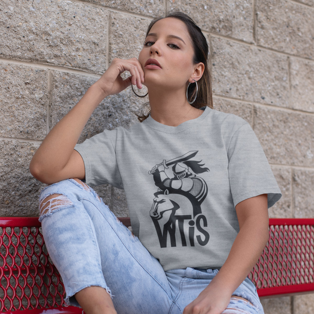 Pilki melanžiniai UNISEX marškinėliai "Vyčių Vytis“