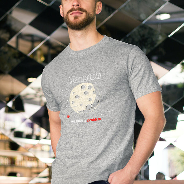 Pilki melanžiniai UNISEX marškinėliai "We have a problem"