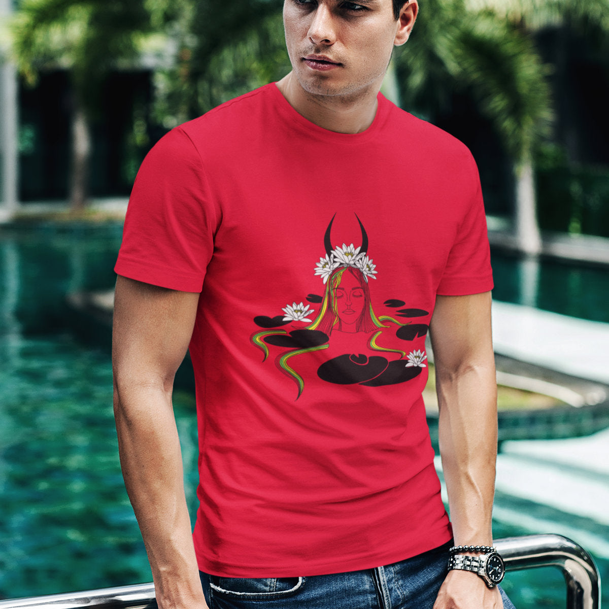 Raudoni UNISEX marškinėliai "Velnio nuotaka“