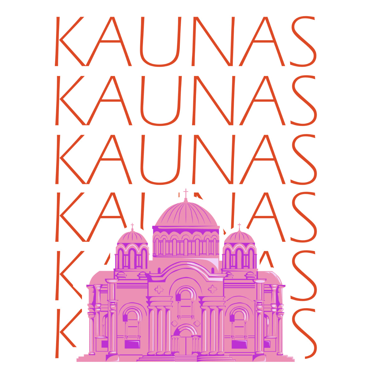 Balti marškinėliai su spauda ant nugaros "Mano Kaunas“