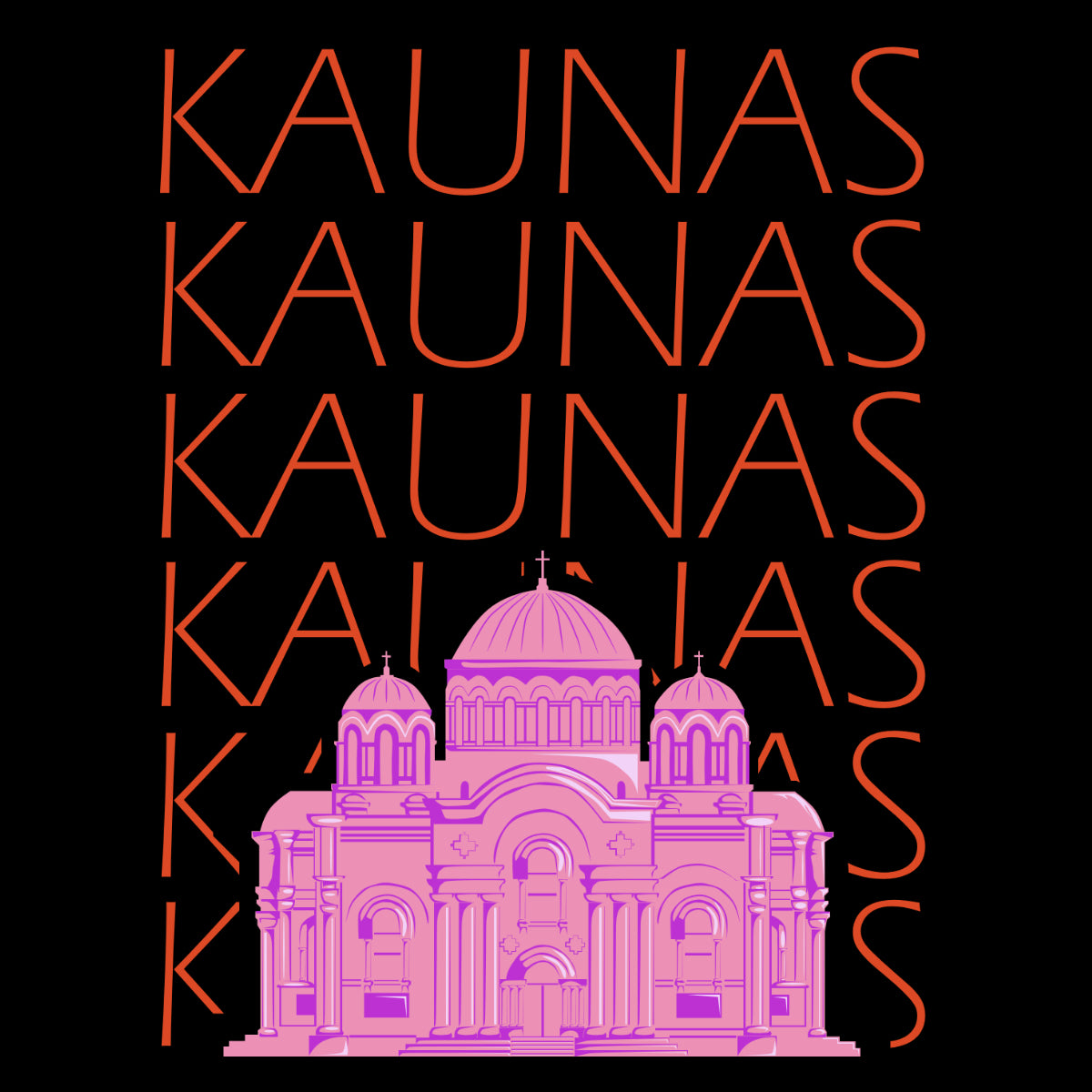 Juodi marškinėliai su spauda ant nugaros  "Mano Kaunas“