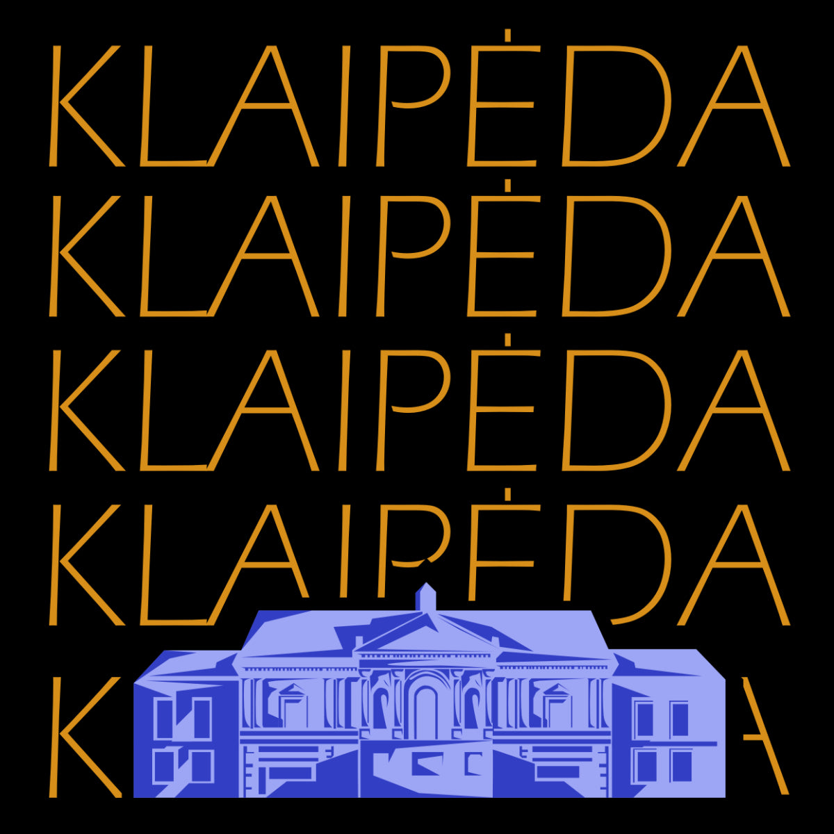 Juodi marškinėliai su spauda ant nugaros  "Mano Klaipėda“