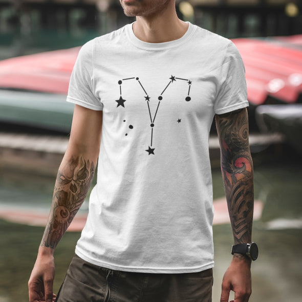Balti unisex marškinėliai zodiakas "Avinas“