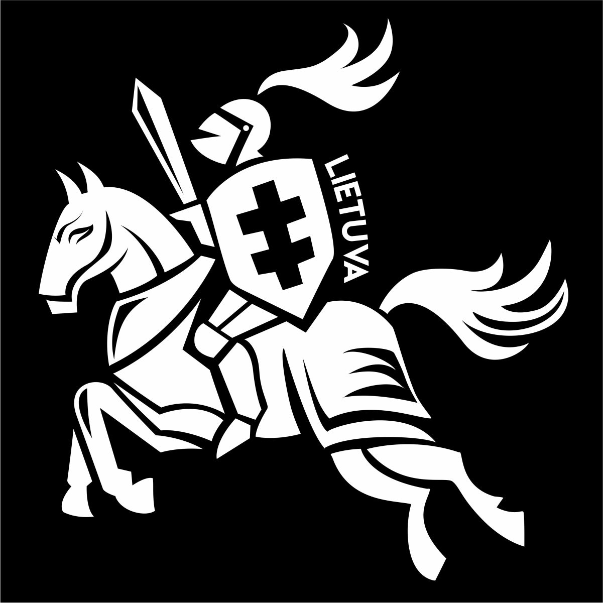 Juodi UNISEX marškinėliai "Mažas vienspalvis Vytis"