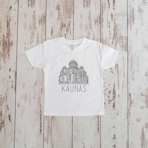 Balti vaikiški marškinėliai "Kaunas"