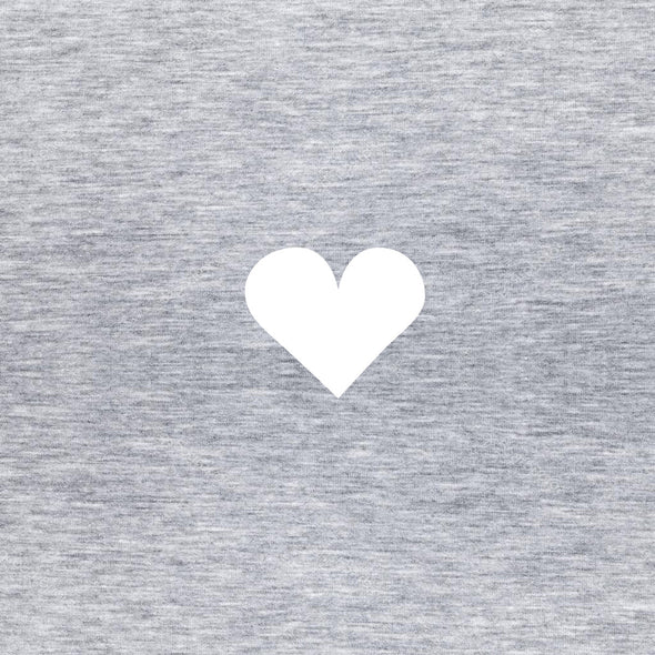 Pilki melanžiniai moteriški marškinėliai su V iškirpte "Balta širdelė"