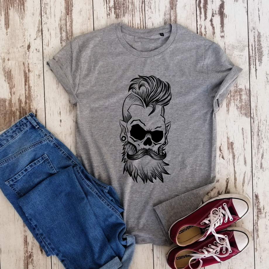 Pilki melanžiniai Unisex  marškinėliai "Hipsteris"