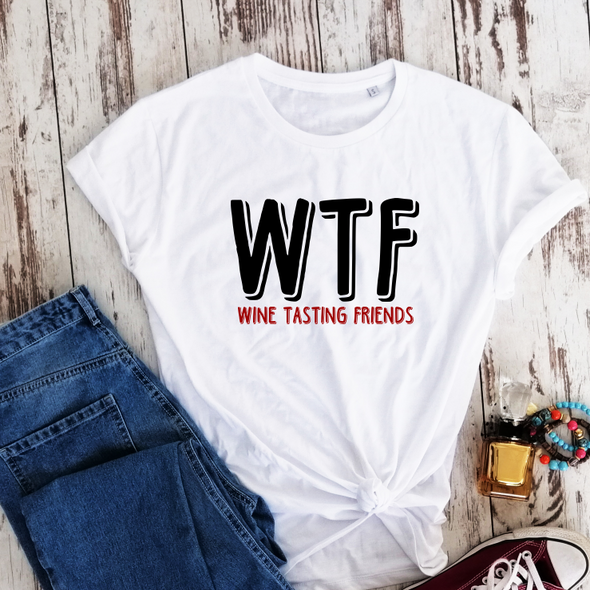 Balti ekologiškos medvilnės marškinėliai "WTF"