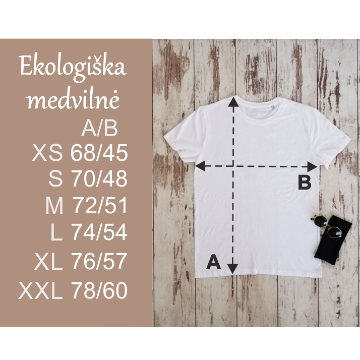 Khaki ekologiškos medvilnės marškinėliai "WTF"