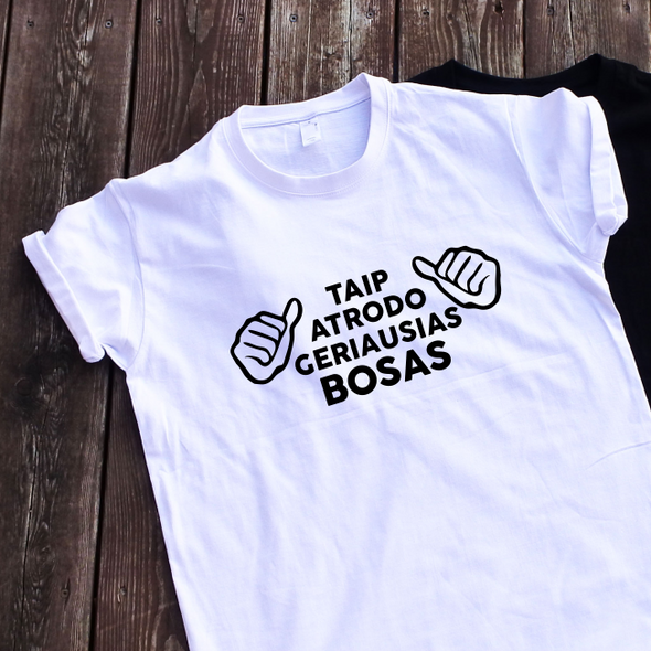 Balti marškinėliai "Geriausias bosas"