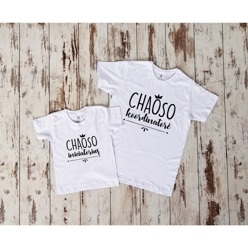 Balti marškinėliai "Chaoso iniciatorius“