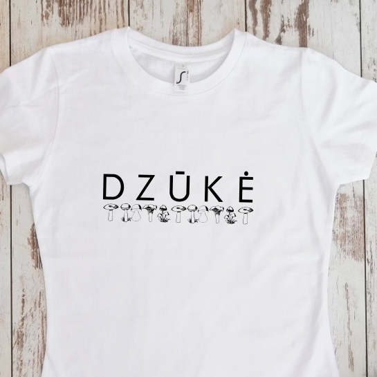 Balti moteriški marškinėliai "Dzūkė"