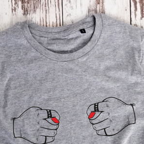 Melanžiniai medvilnės marškinėliai "Špyga taukuota"