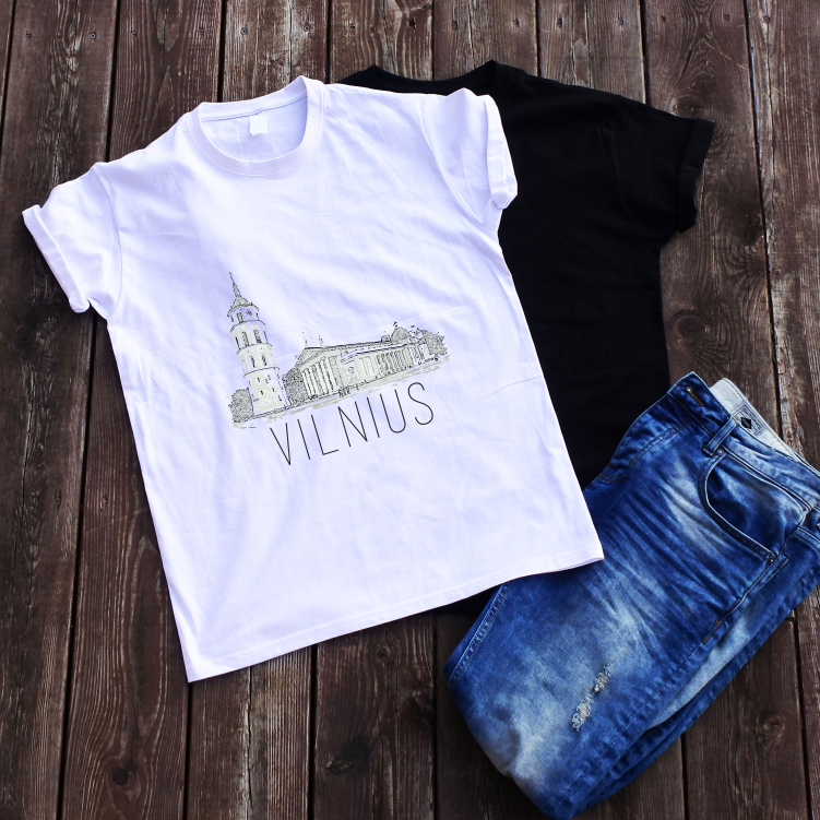 Balti marškinėliai "Vilnius“