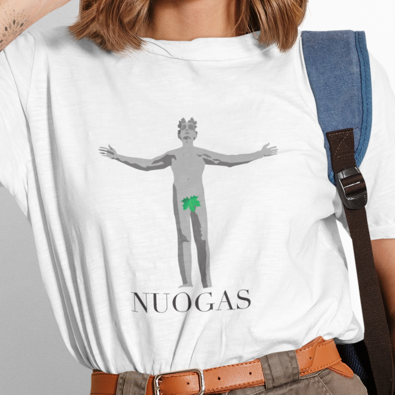 Balti marškinėliai "Kauno nuogas“