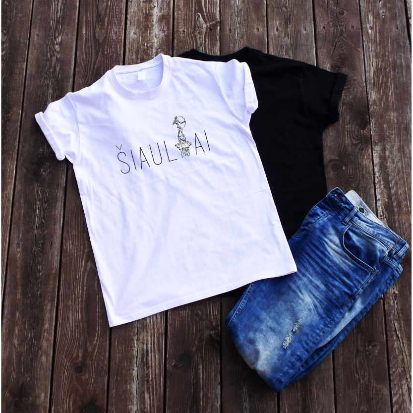 Balti UNISEX marškinėliai "Šiauliai“