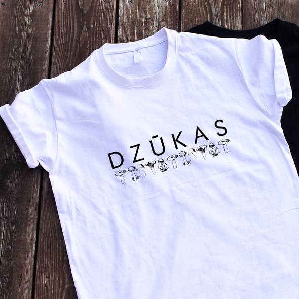 Balti UNISEX marškinėliai "Dzūkas"