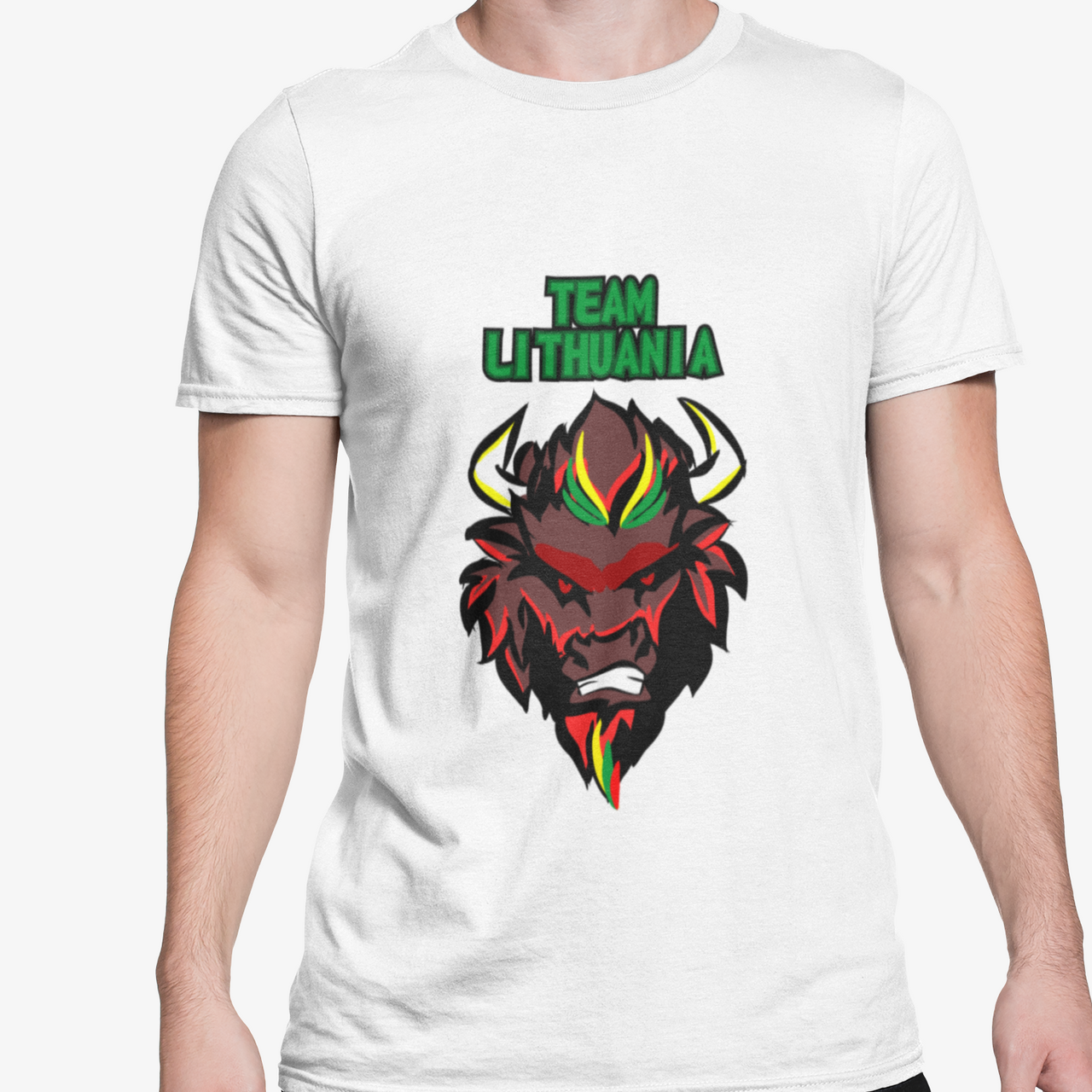 Balti marškinėliai "LITHUANIA TEAM"