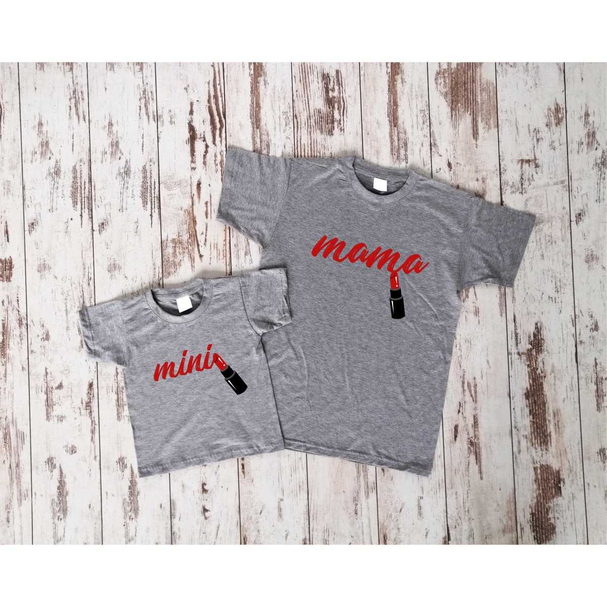 Pilki marškinėliai "Lūpdažis“