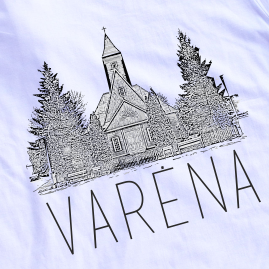 Balti marškinėliai "Varėna“