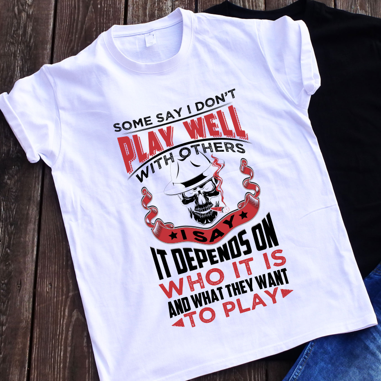 Balti marškinėliai "Play well“