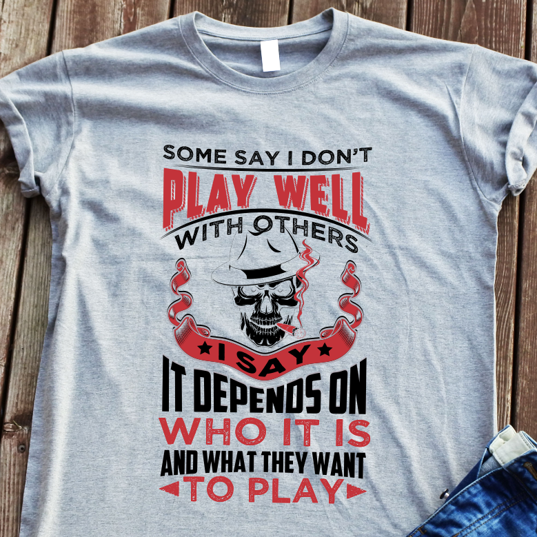 Pilki marškinėliai "Play well“