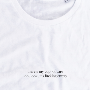 Balti ekologiškos medvilnės marškinėliai "Cup of care"