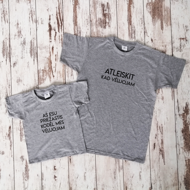 Melanžiniai marškinėliai "Vėluojam!“