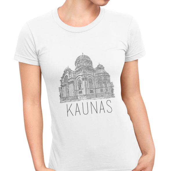Balti moteriški marškinėliai ''Kaunas"