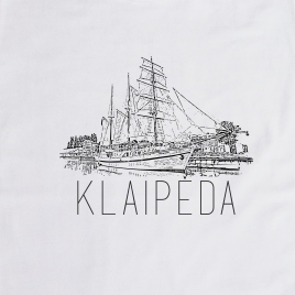 Balti moteriški marškinėliai ''Klaipėda"
