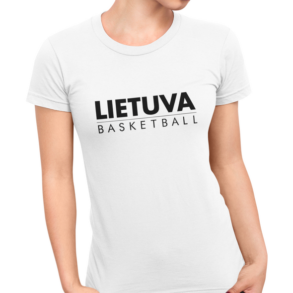 Balti moteriški marškinėliai "Lietuva basketball"