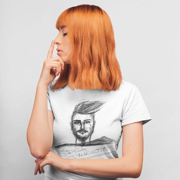 Balti moteriški marškinėliai "Tado Blindos portretas"