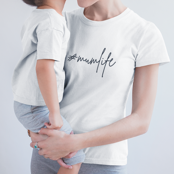Balti moteriški marškinėliai "Mumlife"