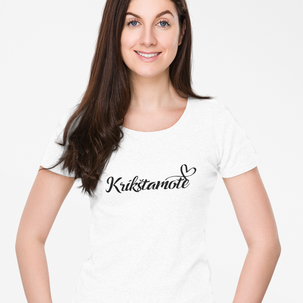 Balti moteriški marškinėliai "Krikštamotė"