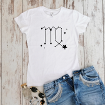 Balti moteriški marškinėliai zodiakas "MERGELĖ“
