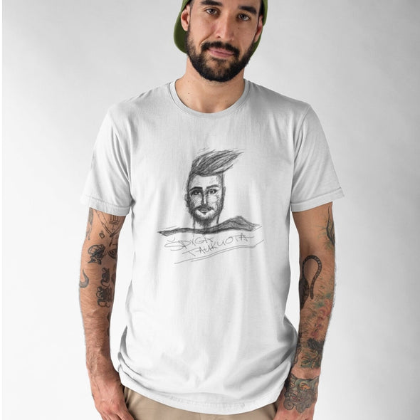 Balti UNISEX marškinėliai "Tado Blindos portretas"