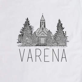 Balti moteriški marškinėliai ''Varėna"