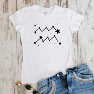 Balti moteriški marškinėliai zodiakas "VANDENIS“