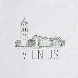 Balti moteriški marškinėliai ''Vilnius"