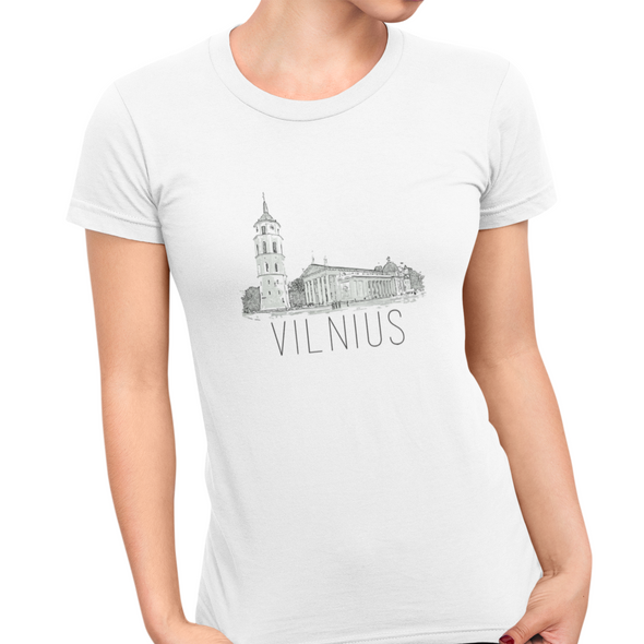 Balti moteriški marškinėliai ''Vilnius"