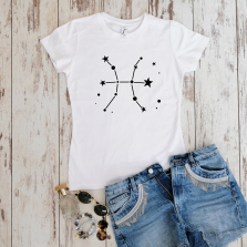 Balti moteriški marškinėliai zodiakas "ŽUVYS“